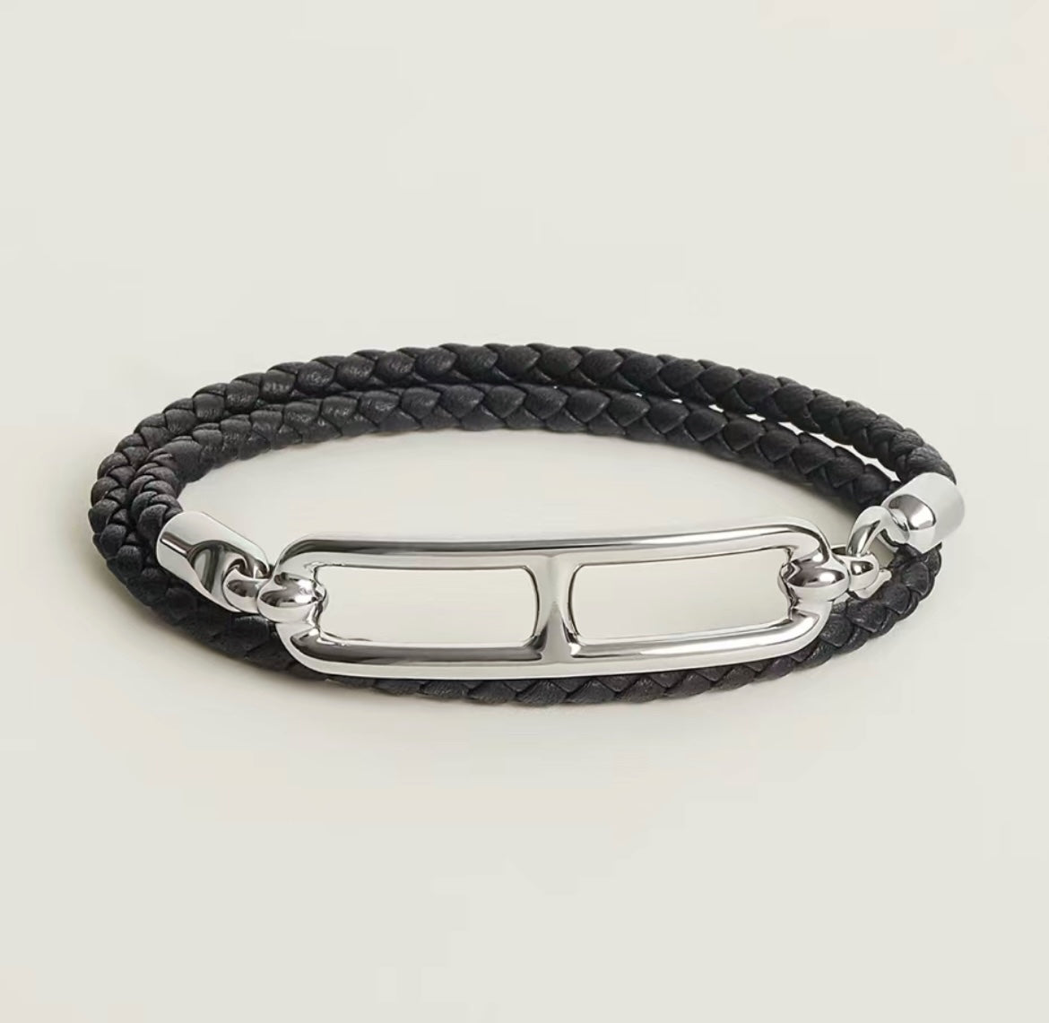 18K Roulis Double Tour Black Hermes Bracelet