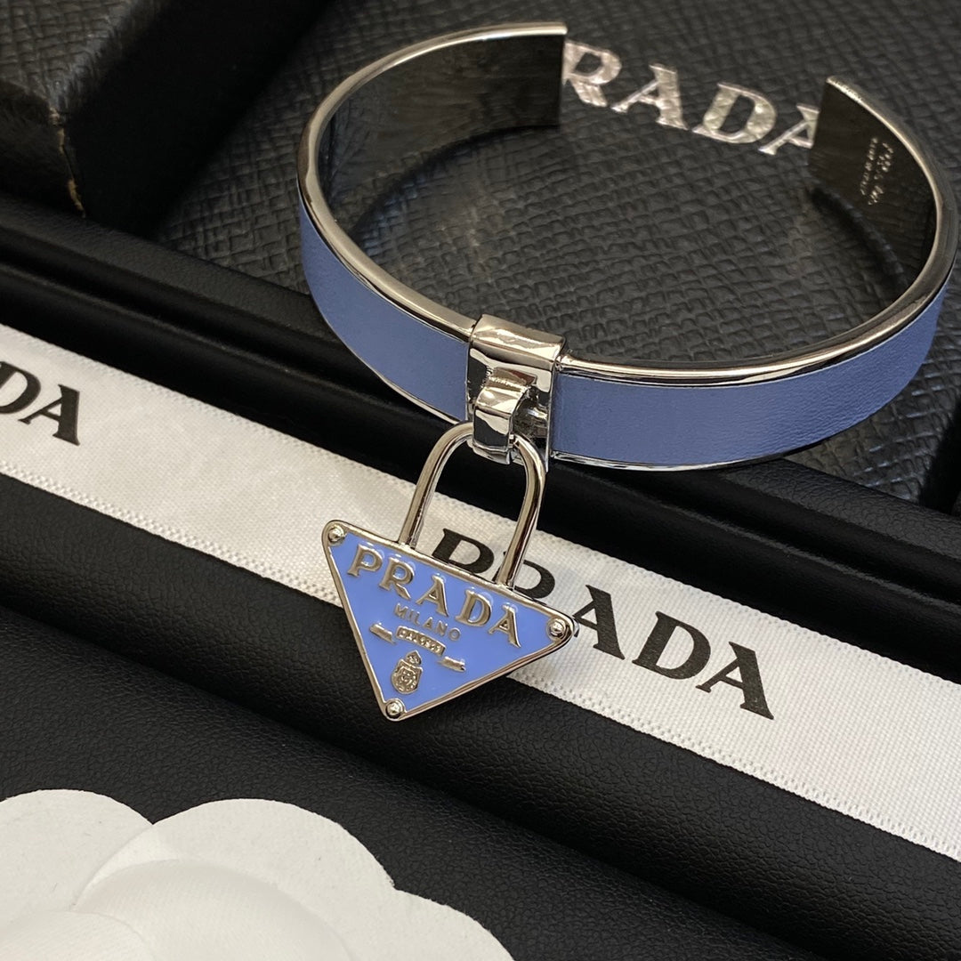 18K Prada Triangle Charm Cuff Bracelet